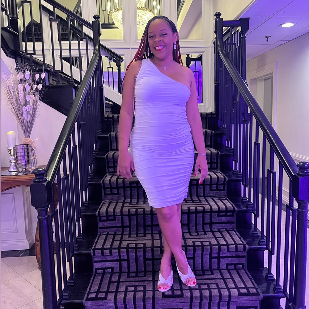 Sexy One Shoulder Ruched Sleeveless Bodycon Party Cocktail Dress